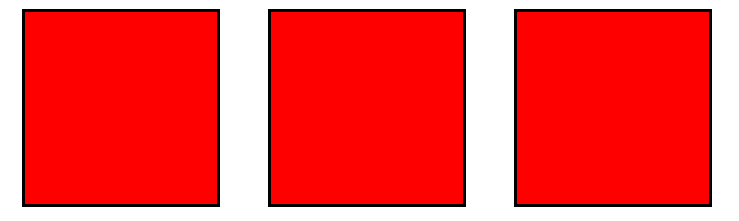 ChatGPT generates HTML code for 3 red squares.