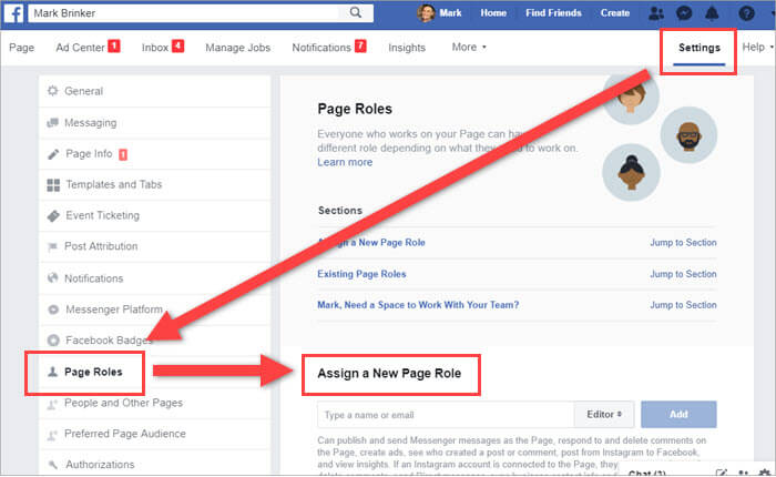 Assign Facebook Page Roles