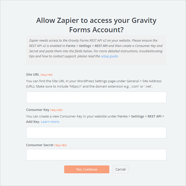 Allow Zapier to access Gravity Forms