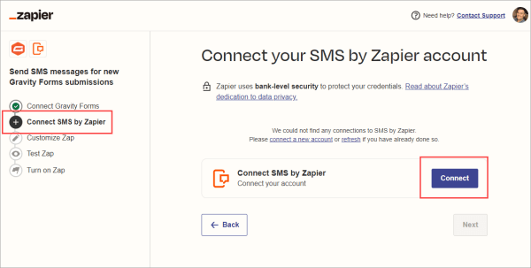 Connect SMS By Zapier