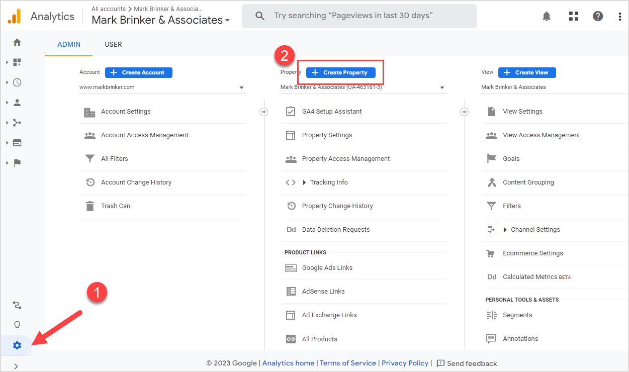 Manually create your GA4 property.