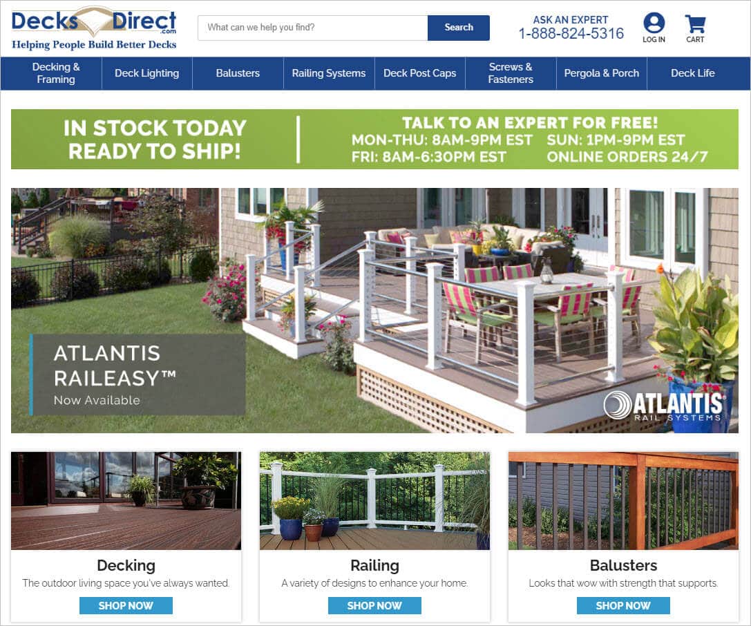 DecksDirect Homepage