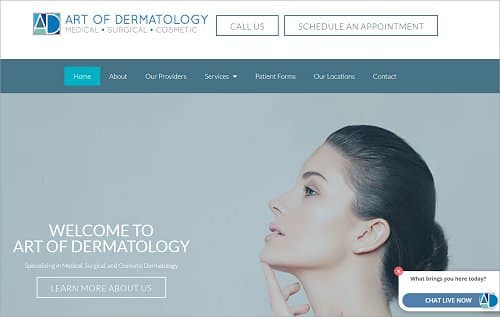 Dermatology Website Example