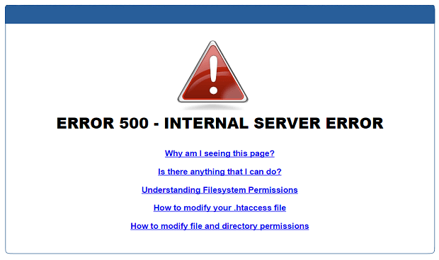 Error 500 - Internal Server Error