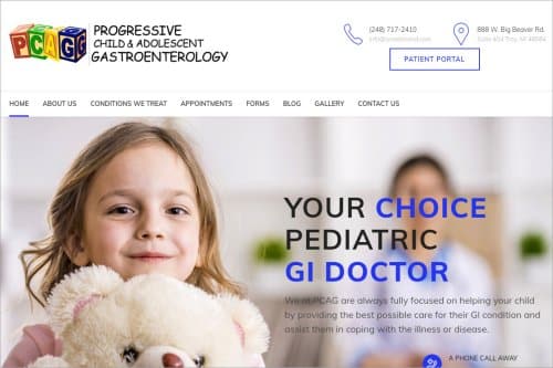 Pediatric Gastroenterology Website Example