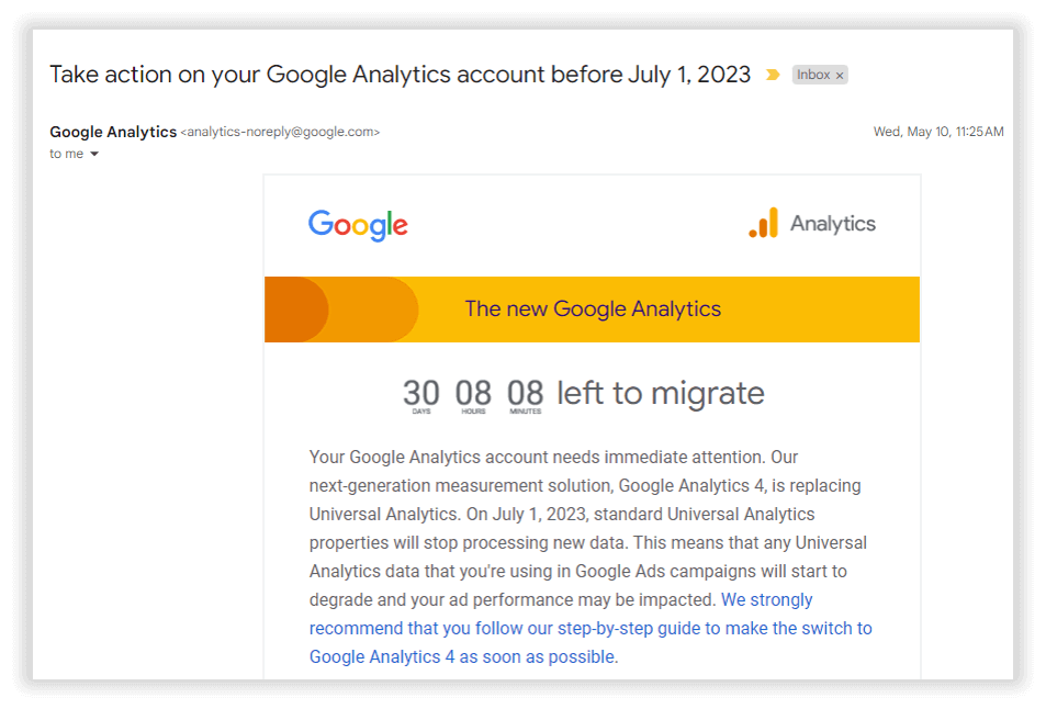 Google Analytics is shutting down on July 1, 2023.
