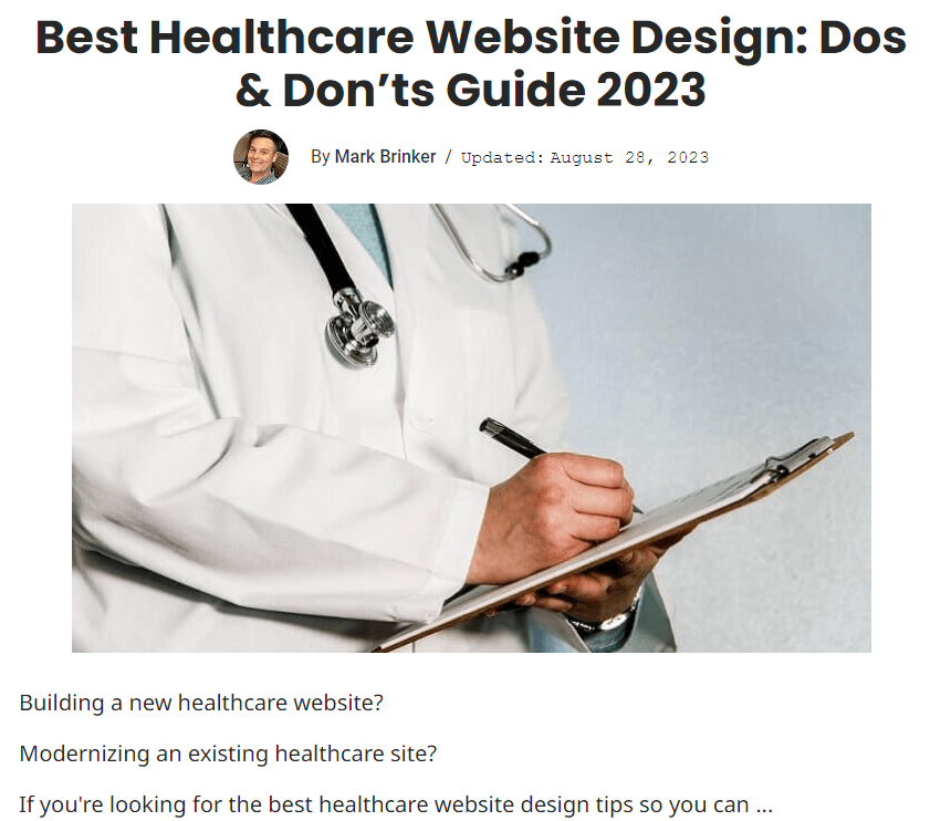 Best Healthcare Website Design: Dos & Don’ts Guide 2023