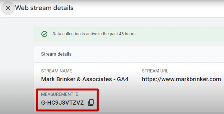 You can find your measurement ID in "Data Streams".