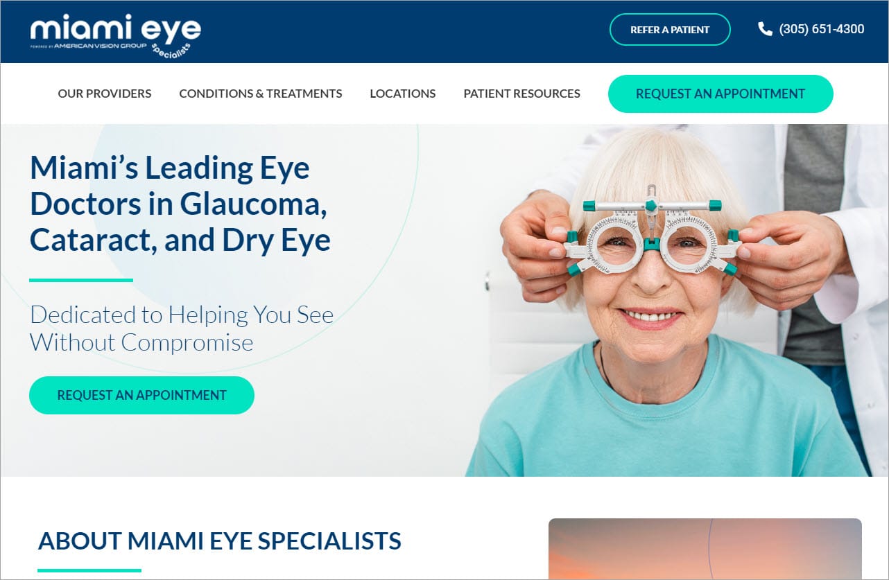 Ophthalmology Website Example
