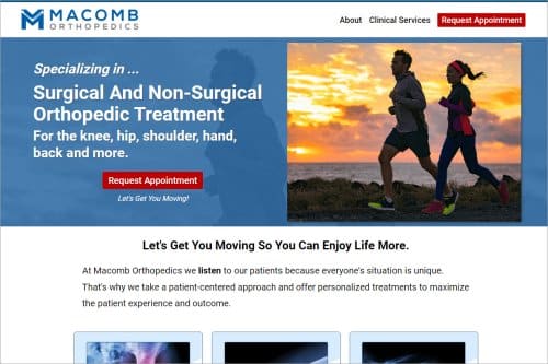 Orthopedic Surgery Website Example