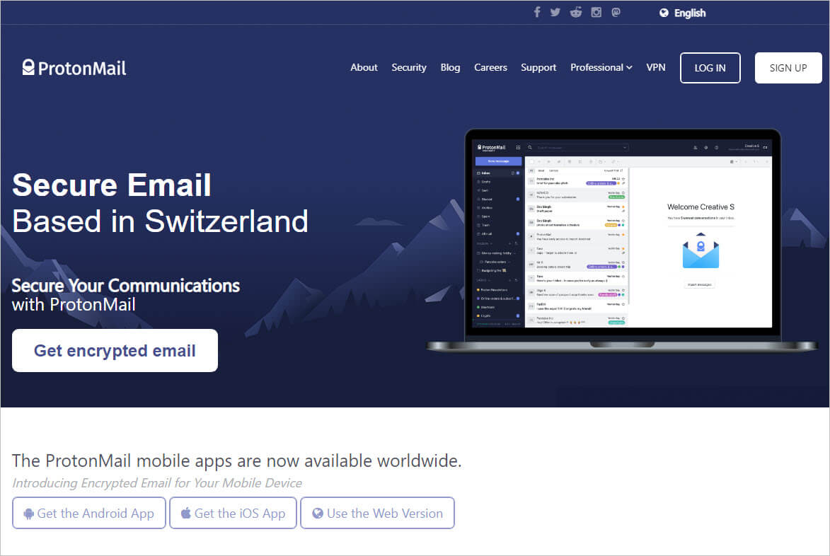 ProtonMail Homepage