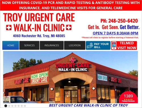 Urgent Care Website Example