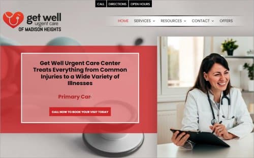 Urgent Care Website Example